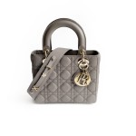 Christian Dior Lady Dior Quilted Lambskin Top Handle Bag